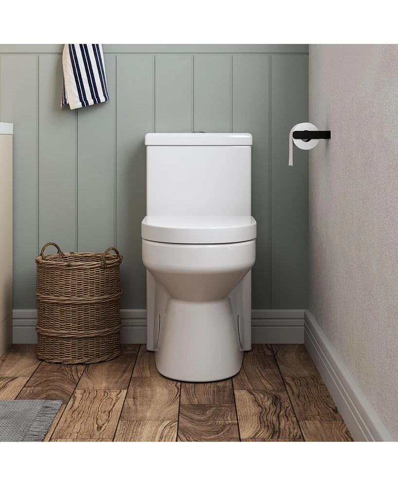 DeerValley Liberty Compact Toilets One-Piece Toilet With High-Efficiency Flush Round Toilet for Space-Saving Floor Mounted (Seat Included)