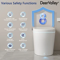 DeerValley Smart Toilet with Bidet Wash Auto Sensor Flush Kick Flush Heated Seat Warm Wash(Remote Included)