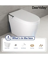 DeerValley Smart Toilet Elongated 1 Piece 1.28GPF Fully Glazed Toilet with Heated Seat & Foot Kick Flush & Night Light