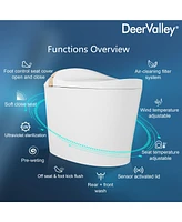 DeerValley Smart Bidet Toilet, Auto Open & Close, Heated Seat, Warm Water, Wireless Remote Control, Premium