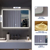 DeerValley Led Bathroom Mirror with Lights,Smart Dimmable Vanity Mirrors for Wall,Anti-Fog Makeup Mirror