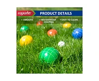 ropoda 90mm Bocce Ball Set with 8 Balls, Pallino, Case and Measuring Rope for Backyard, Lawn, Beach & More