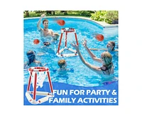 ropoda Pool Basketball Hoop, Floating Basketball Hoop for Pool with 3 Pool Balls, Pump and Float Foam