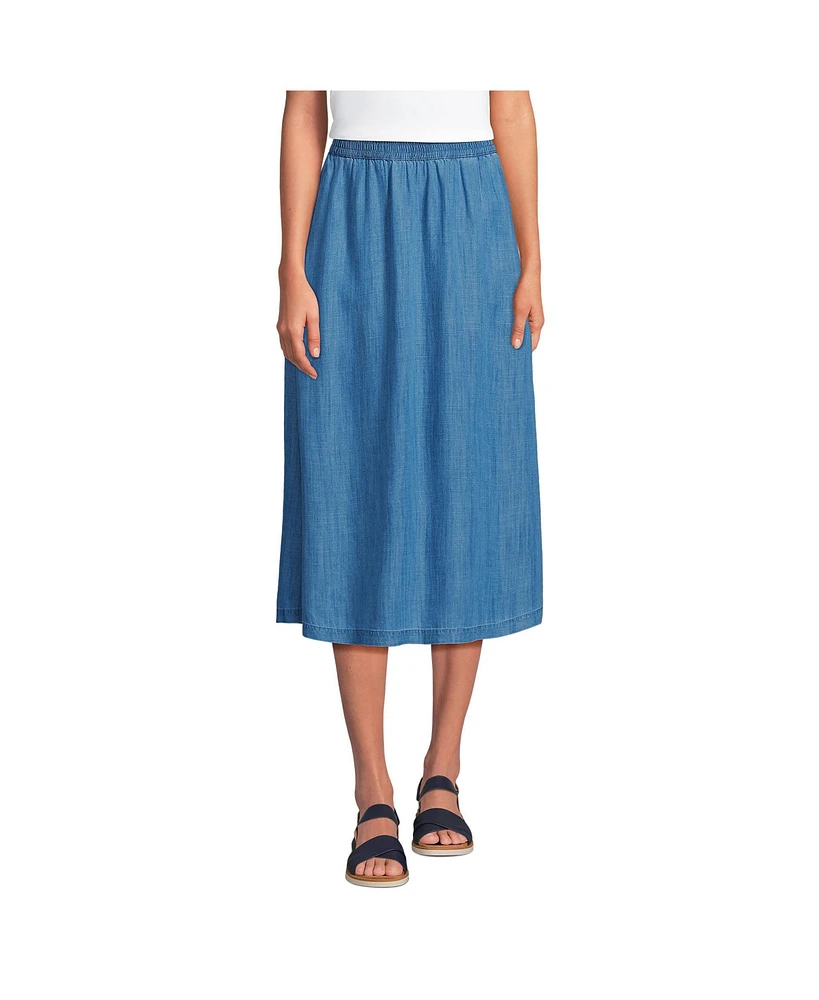 Lands' End Women's Tencel Fiber Flowy Midi Skirt