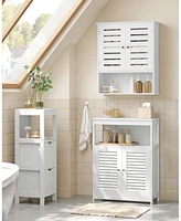 Slickblue Wall-Mounted Bathroom Medicine Cabinet, Space Saving Bathroom Storage Cabinet