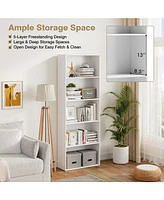 Gouun 5-Shelf Storage Bookcase Modern Multi-Functional Display Cabinet