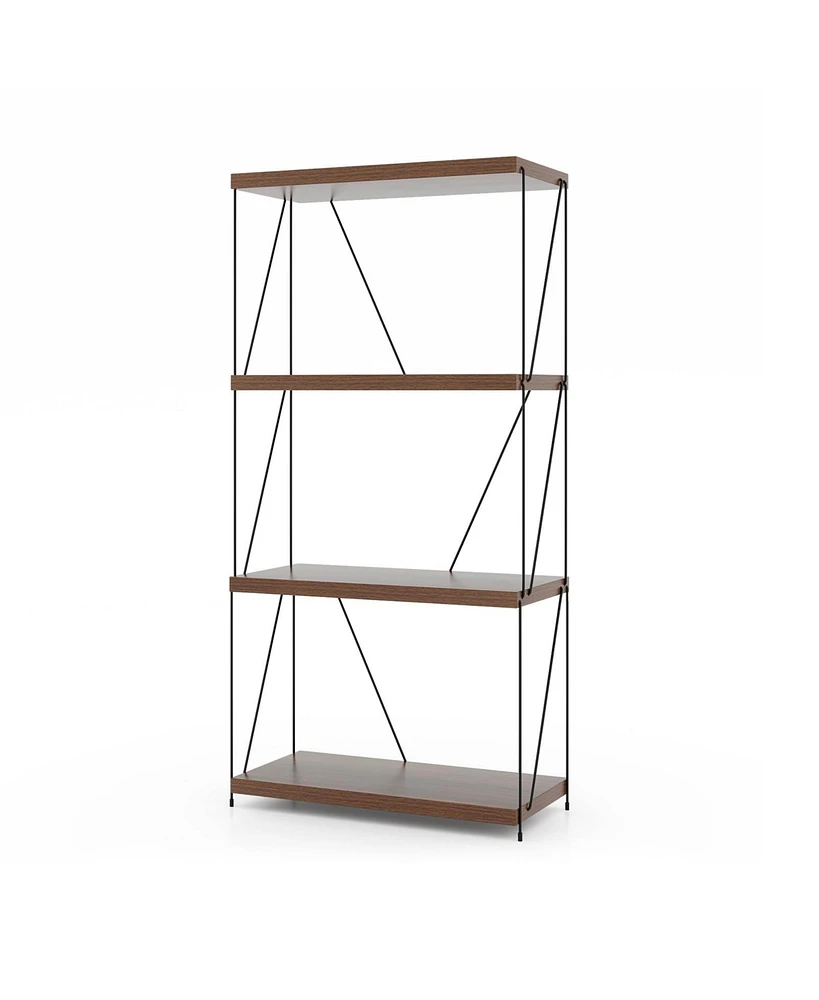 Gouun 4-Tier Multipurpose Display Rack with Metal Frame-4-Tier