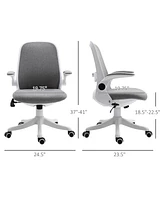 Vinsetto Office Chair Breathable Fabric Rocker with Liftable Armrest Home Office