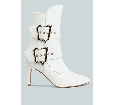 Ebera Chunky Buckle Strap Ankle Boots
