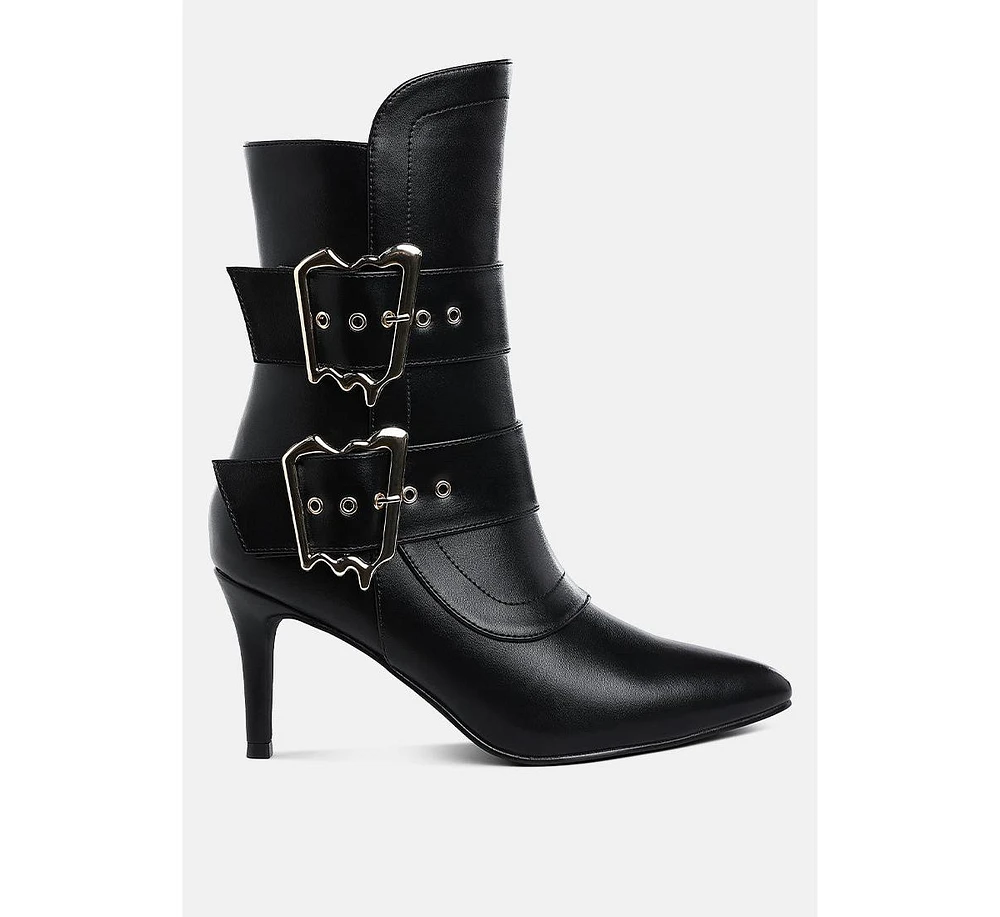 London Rag Ebera Chunky Buckle Strap Ankle Boots