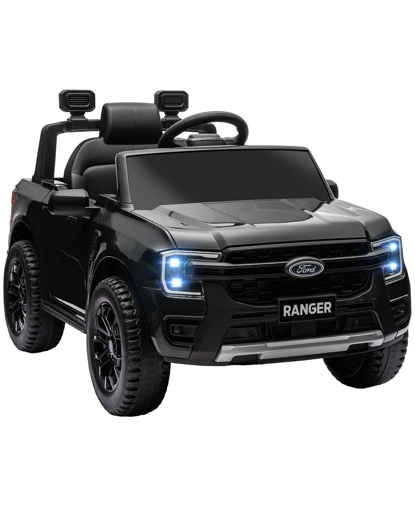 Qaba Ford Ranger Licensed 12V Kids Ride on Car w/ Toy Storage,