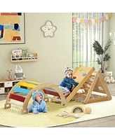 Qaba 7 in 1 Pikler Triangle Set with Ramp, Arch Ladder for 18-48 Months