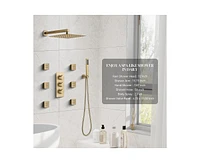 Casainc 12 Inch Luxury Thermostatic Complete Shower System with Rough-in Valve
