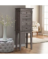 Gouun Standing Jewelry Cabinet Storage Organizer with Wooden Legs