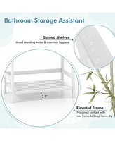 Gouun 47.5 Inch 4-Tier Multifunctional Bamboo Bookcase Storage Stand Rack