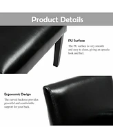 Costway Executive Pu Leather Guest Chair Reception Side Arm Chair