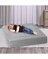 gaomon Kids Couch Toddler Play Couch for Bedroom Playroom, 3 in 1 Sectional Sofa for Kids' Play and Rest, Modular Mini Couch for Kids