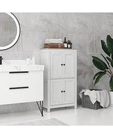 Homcom Bathroom Floor Cabinet with Adjustable Shelves and Doors,