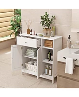 Bathroom Floor Cabinet Freestanding Kitchen Cupboard Storage Organizer with Drawer