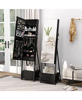 Gouun Jewelry Cabinet with Full-Length Mirror