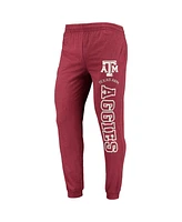 Concepts Sport Men's Maroon/Heather Charcoal Texas A&M Aggies Meter Long Sleeve Hoodie T-Shirt Jogger Pajama Set