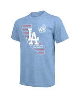 Majestic Men's Light Blue Los Angeles Dodgers 2024 World Series Champions Tri-Blend Local T-Shirt