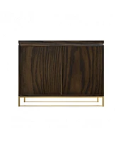 Boyel Living Wooden 2-Door Accent Cabinet with Stainless Steel Leg