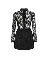 Nocturne Women's Lace Long Sleeve Minidress