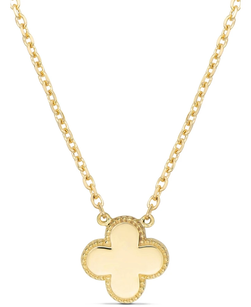 Devata Clover Chain Necklace in 14K Gold, 16 in adj to 18 in