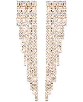 Guess Crystal Rhinestone Linear Drop Earrings