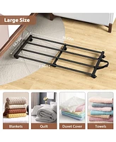 Mr Ironstone Under Bed Storage Cart with Wheels - Black 2 Pcs Rolling Metal Organizer for Under Bed Storage Containers