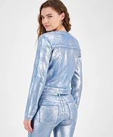 Guess Women's Sammy Metallic Logo Jacket