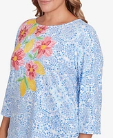 Ruby Rd. Plus Medallion Bold Floral Top