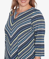 Ruby Rd. Plus Pebble Stripe Knit Top