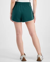 Hippie Rose Juniors' Contrast-Piped Pull-On Sweatshorts