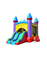 Hero Kiddo HeroKiddo Jelly Bean Castle Commercial Grade Inflatable Bounce House with Dual Lane Water Slide Combo (No Blower Included)