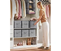 Slickblue Set of 6 Storage Cubes, 13-Inch Non-Woven Fabric Bins with Double Handles for Organization