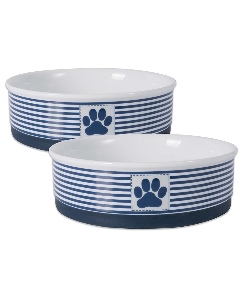 Bone Dry Striped Paw Patch Pet Bowl Set/2