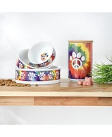 Bone Dry Peace Paw Pet Bowl Set/2