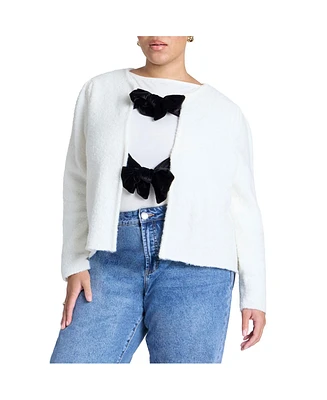 Eloquii Plus Size Bow Closure Cardigan