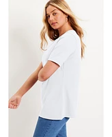 June + Vie Women's Plus Size Short-Sleeve Crewneck One + Only Tee