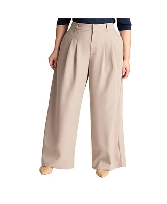 Eloquii Women's Plus The Fluid Crepe Wide Leg Pant