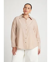 Eloquii Plus Preppy Striped Button Down