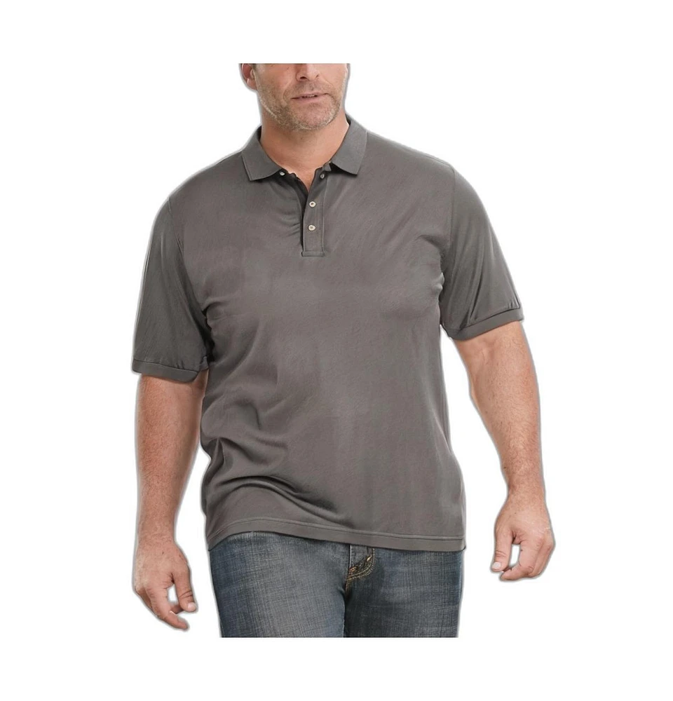 KingSize Men's Big & Tall Longer-Length Shrink-Less Pique Polo Shirt