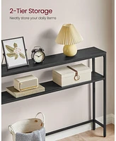 Slickblue Modern 2-Tier Console Table with Shelves Narrow Entryway for Living Room or Bedroom