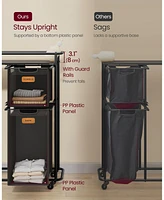 Slickblue 150L Rolling Laundry Sorter with Wheels, 4 Removable Liners, Shelf & 6 Labels for Easy Organization
