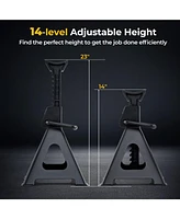 Gouun 6 Ton 13000 lbs Capacity Metal Car Lifting Stands with 14-23 Inch Adjustable Height