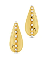 Sterling Forever Raze Mother of Pearl Studded Drop Earrings