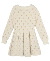 Rare Editions Toddler and Little Girls Star Embroidered Sweater Dress with Matching Bag, 2-Piece Set