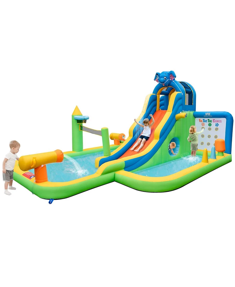 Costway Inflatable Water Slide Giant Water Park for Kids Backyard Fun without Blower